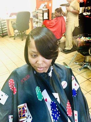 Silk Press with Bob cut‍