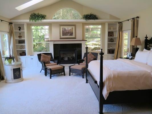 Main bedroom area of the "Hideaway on Quail Lake" suite.