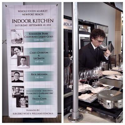 Indoor Kitchen features a sommelier panel and cooking demos