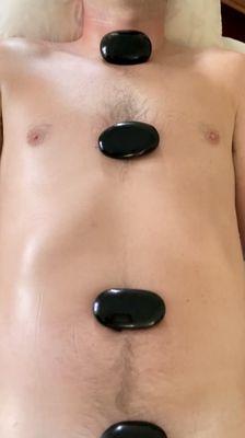 Obsidian stones balancing the chakras