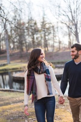 Engagement session through Gillette Castle State Park