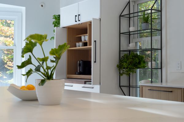 Larder and open shelving.