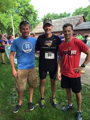 Drs Knox, Pearson, and DeJong after completing a recent triathlon.