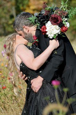 A wedding kiss