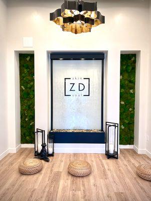 The meditation room and spa like experience at Zen Dermatology