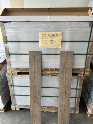 New inventory that arrived in pallets