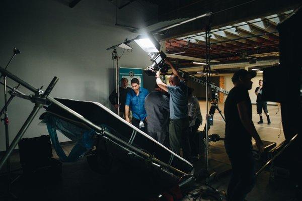 Behind-the-scenes of our Brooklyn Bedding commercial shoot.