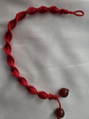 Handmade red lucky bracelet.