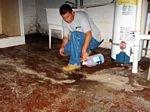 Foreclosed home floor cleanout.