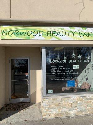 Located inside Norwood Beauty Bar hair salon