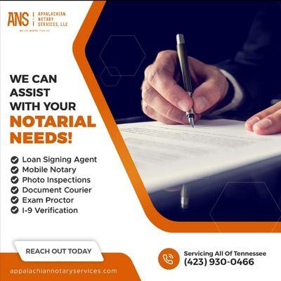 We are available to assist with any notarization needs.