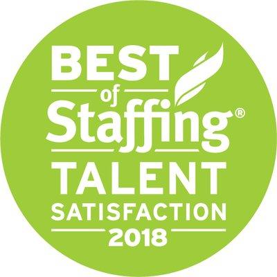 2018 Best of Staffing TALENT Satisfaction Award!