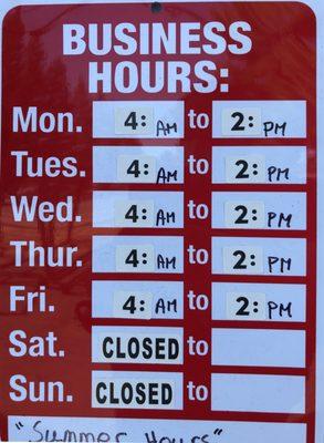 Summer hours are different. They are NOT open until 4pm. Here's their sign at the door.