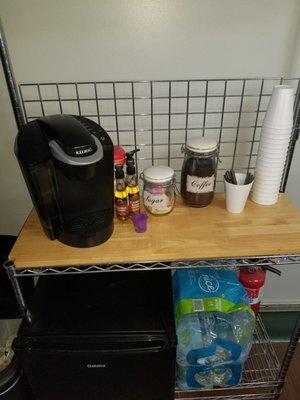 Free coffee and drink station