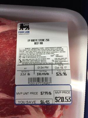 Steaks on sale