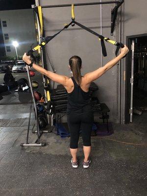 TRX workout tonight! Making progress