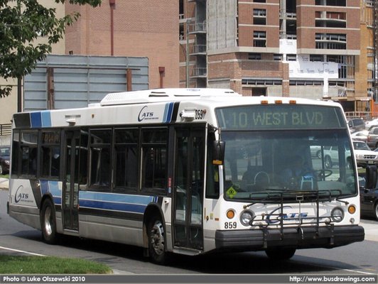 Charlotte Area Transit System CATS 2000 Novabus LFS #859 (photo creds to Luke Olszewski, 2010)