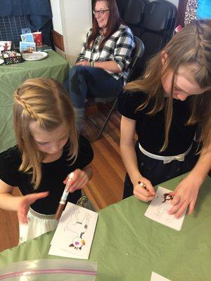 Making LED holiday cards at BCAH's 2019 "Photos With Santa" event.