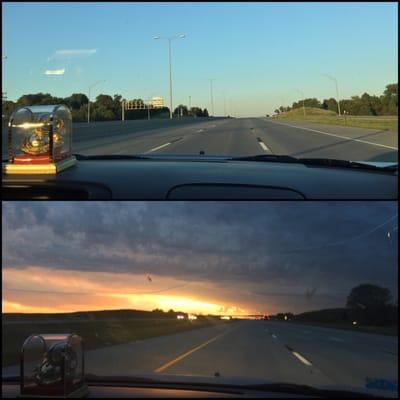 Top picture is after repair. So happy to not have to look at the crack when riding passenger in my husband's car.