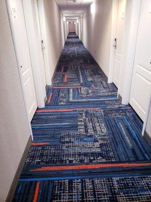 Hospitality carpet install.