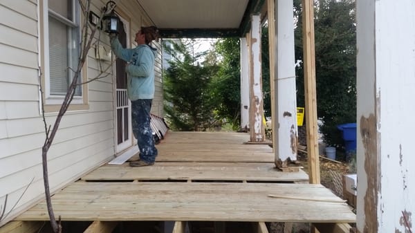 Hidden Fastener Deck At the Half way point We rebuilt Everything you see. This shows you how bad of shape the deck actually was.