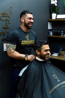 Smiles and style go hand in hand at my barbershop!