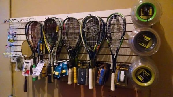 Our restringing Stand full of goodies for the best Squash Game