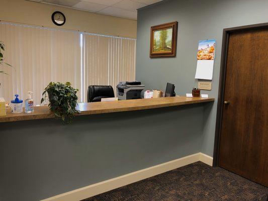 Waiting room check-in desk