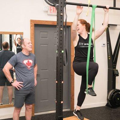 "I promise these pull-ups will be fun!"