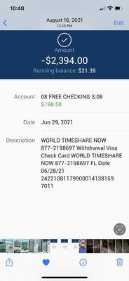 Upfront payment to WORLD TIMESHARE NOW. A BIG MISTAKE!!!!!!