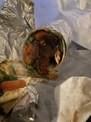 Honey bbq steak tip wrap