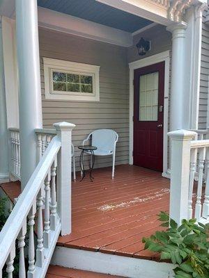 Our private porch & rear entrance.