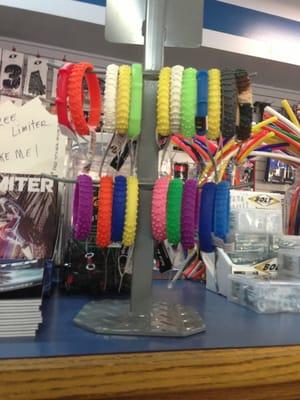 $5 dirt bike/motorcycle tire bracelets :P At front counter