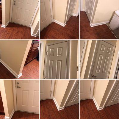 Replaced Baseboards and Door Framing and Painted After Pictures