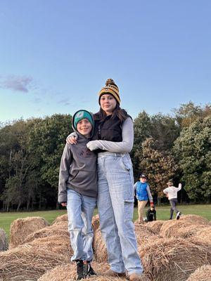 Hay bale maze for the kids to run around while waiting for the hay ride to start