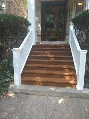 New steps and railings on a very old house. We are very knowledgeable about working on old homes in Evanston and Chicago.