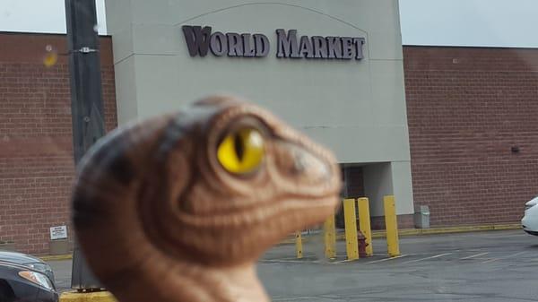 Bob the Raptor Says "This place looks too small to sell whole worlds."