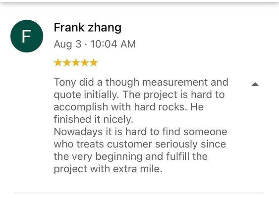 A review from a happy customer.