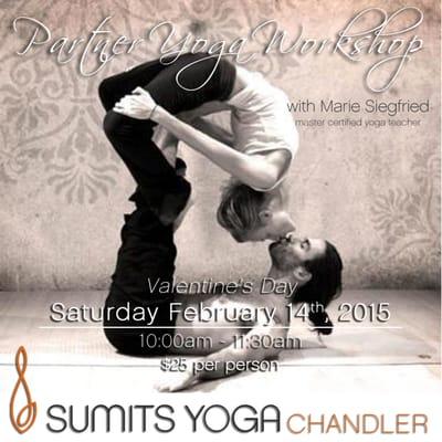 Join us on Saturday February 14th for a special Valentine's Day Partner Workshop. Call or visit the studio for details.