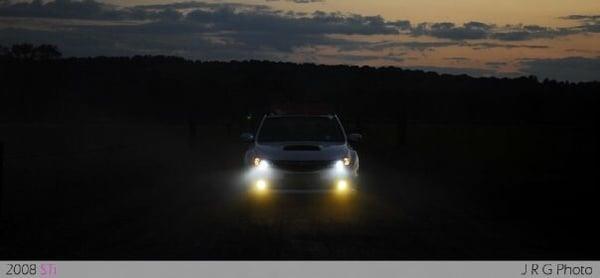 2008 STi with Digital 35w D2S 6000k bulbs, 55w 3000k 9006.