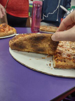 Burnt pizza at Skateland