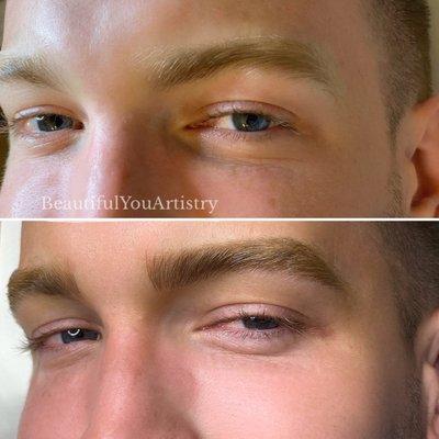 Microblading on male client