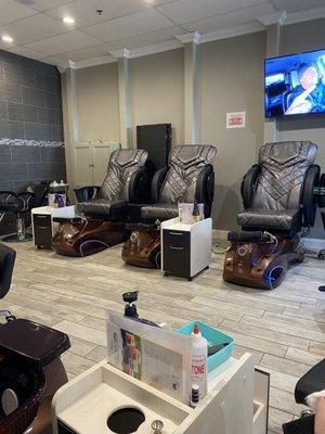 New massage/pedicure chairs are the ! Excellent investment for the salon!