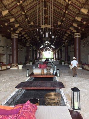 This is the entrance to the Secrets resort where you check in and have this awesome view. This is also the main lobby.