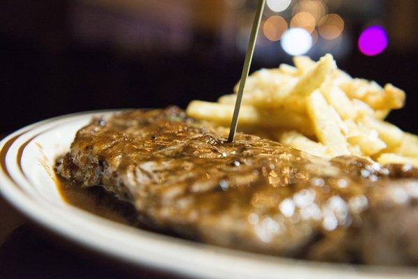 NEW YORK STRIPS STEAK, JUICIE AND TENDER STEAK IN THE HEIGHTS.