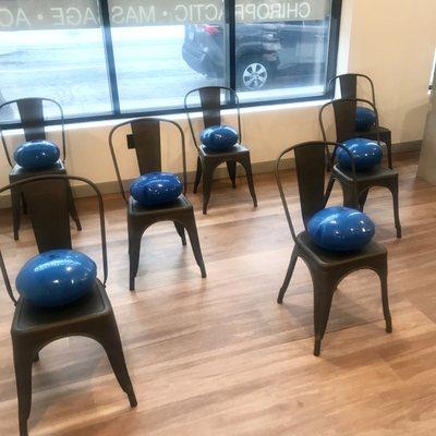 WOBBLE CHAIRS - used to warm up your spine before getting an adjustment (Chiropractor Office) -- 1 April 2022