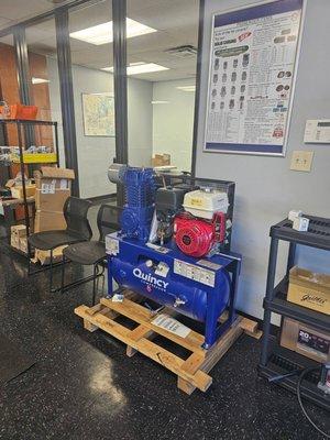 Lobby showcases equipment, specials, and training materials.