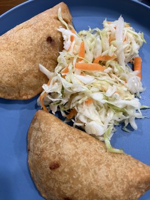 Chicken empanadas and slaw