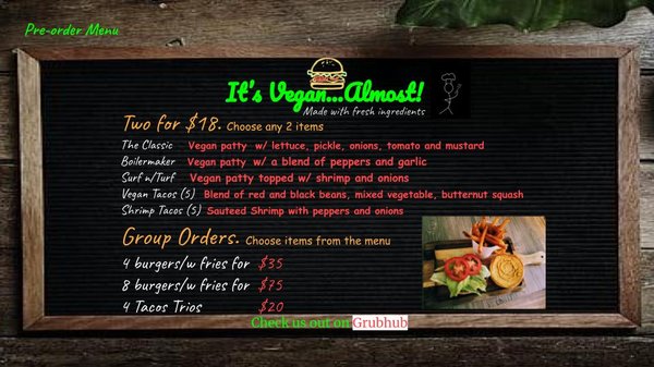 Pre-order menu