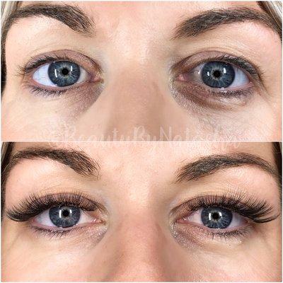 Full Set Volume Lashes Before & After